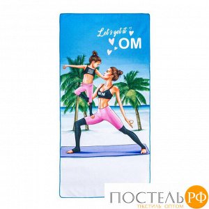 Полотенце пляжное в сумке Этель «Yoga mom» 70х140 см, микрофибра