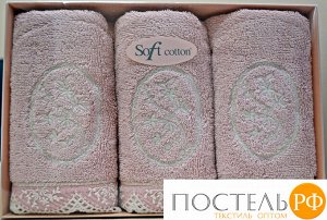1011G10007520 Soft cotton салфетки BUKET 3 пр 32х50 тёмно-розовый
