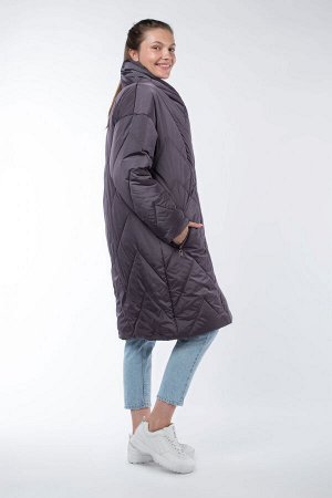05-1892 Куртка женская зимняя (альполюкс 250) Плащевка Серо-фиолетовый