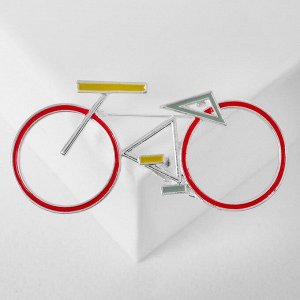 Брошь "Велосипед" геометрия, цветная в серебре