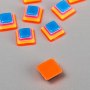 Декор для творчества пластик "Полосатые пирамидки" оранжево-синие набор 10 шт 1,1х1,1 см