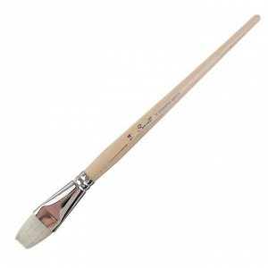 Кисть «Сонет» № 14, щетина, плоская, длинная ручка, d=30 мм, покрытая лаком