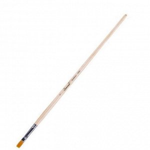 Кисть «Сонет» № 7, синтетика, плоская, длинная ручка, b=7 мм, покрытая лаком