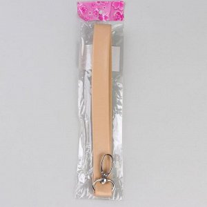 Ручка-петля для сумки, с карабином, 20 * 2 см, цвет бежевый/серебряный