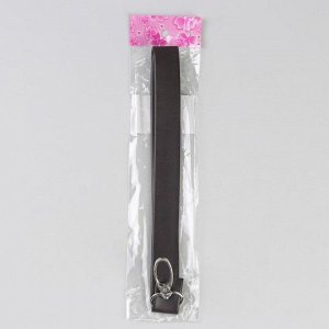 Ручка-петля для сумки, с карабином, 20 * 2 см, цвет коричневый/серебряный