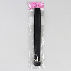 Ручка-петля для сумки, с карабином, 19 * 2 см, цвет чёрный/серебряный