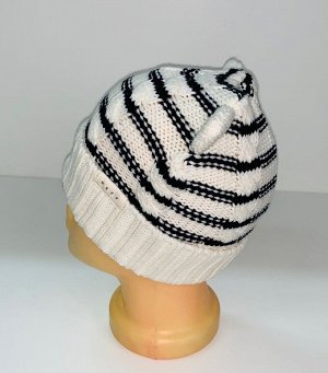 Шапка Полосатая шапка с ушками  №1622