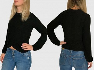 Черная женская кофта-свитер Z Supply – модный штрих – имитация запаха на поясе №823