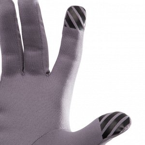Утепленные тактильные перчатки для бега warm+, унисекс серые kalenji