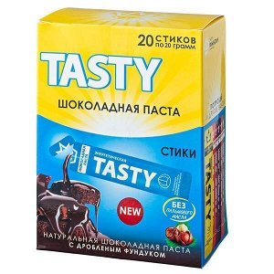 Шоколадная паста Tasty с дробленным фундуком 400 г (20 стиков по 20 г)