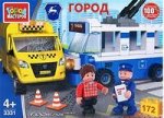 Конструктор Город мастеров Авария троллейбус + такси, с фигурками, 172 детали 4+ 297836