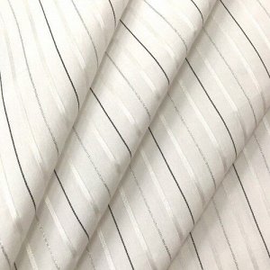 Рубашечная ткань с люрексом 22-10 Полоса цвет белый