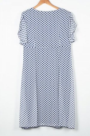 Женское платье миди шифоновое в горох 248932 размер 52,54,56,58