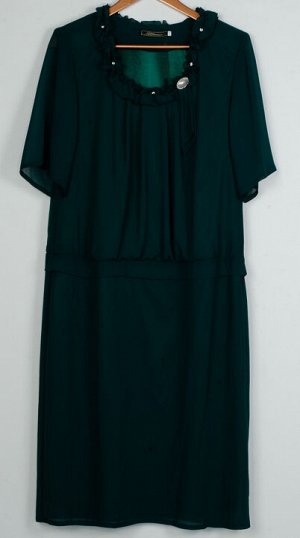 Женское платье миди с брошью 248603 размер 52