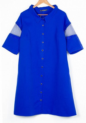 Женское платье рубашка с поясом 2410 размер 50 - 56