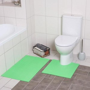 Набор ковриков для ванны и туалета «Моно зелёный», 2 шт: 50?50, 50?80 см