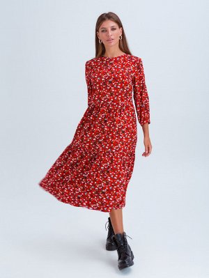 Жанин штапель платье красный