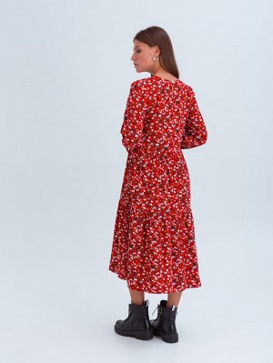 Жанин штапель платье красный