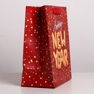 Пакет ламинированный вертикальный Happy New Year, MS 23 ? 18 ? 10 см