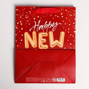 Пакет ламинированный вертикальный Happy New Year, MS 23 ? 18 ? 10 см