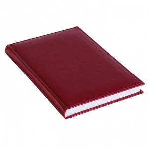 Ежедневник недатированный А5, 160 листов "Небраска", перфорация углов, бордовый