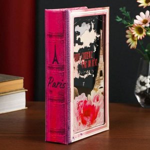 Сейф-книга дерево кожзам "Paris mon amour" зеркальная 24х16х5 см