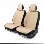 Накидки на передние сиденья CarPerformance, 2 шт. материал  fiberflax (мягкий лен), мелкое плетение, прострочка ромб, поролон 10 мм., противоскользящая подкладка  бежевый
