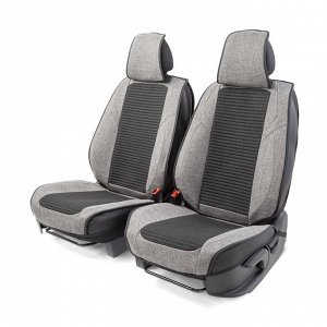 Каркасные 3D накидки на передние сиденья Car Performance, 2 шт. материал  fiberflax (лен), среднее плетение, центральная вставка