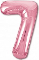 755419 Шар-цифра,  фольга,  Розовый, Slim, &quot;Цифра 7&quot;, 102 см (Agura), инд. уп.