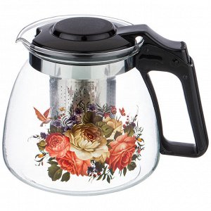 Заварочный чайник agness с фильтром "роскошный сад" 900 мл.