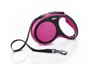 Flexi рулетка NEW LINE Comfort M (до 25 кг) лента 5 м серый/розовый