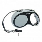 Flexi рулетка NEW LINE Comfort M (до 25 кг) лента 5 м серый/черный