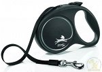 Flexi рулетка Black Design L (до 50 кг) 5 м лента черный/серебро