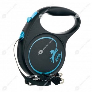 Flexi рулетка Black Design XS (до 8 кг) 3 м трос черный/голубой