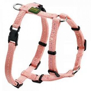 Hunter шлейка для собак Tripoli 37-52 см, нейлон св. розовая, светоотражающая
