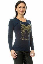 Лонгслив &quot;Butterfly&quot;. Цвет темно-синий