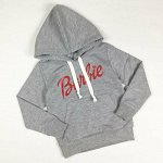 Толстовка детская утепленная &quot;Barbie&quot;. Цвет серый меланж