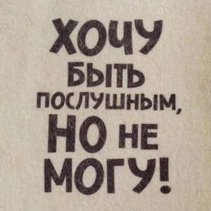 Шапка для бани и сауны "Хочу быть послушным , но не могу - качественно отпечатанный принт  н