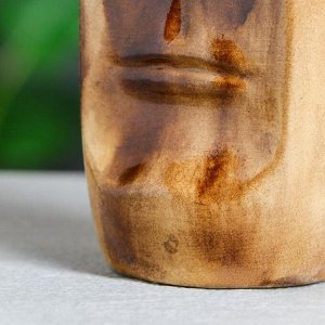 Ваза керамика настольная "Лицо", под дерево, 28 см