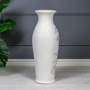 Ваза напольная "Эллада" декор, цвет белый, 65 см, керамика