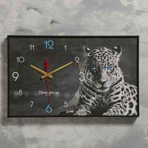 Часы настенные. серия: Природа. "Леопард". 1 АА. плавный ход. 57х35х4 см