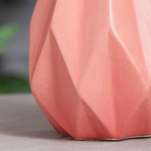 Ваза керамика настольная "Оригами", коралловая, 22 см