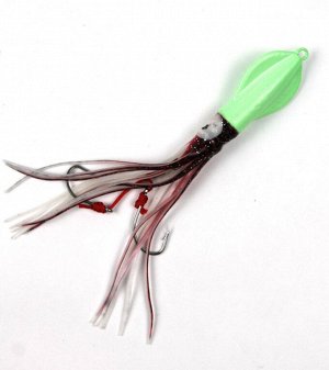 Джиггер JpFishing Squid Davy Jig (60гр, Green/D.Red/White Glow UV)