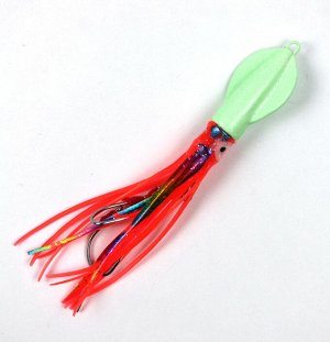 Джиггер JpFishing Squid Davy Jig (60гр, Green/Japan Red Glow UV)