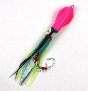 Джиггер JpFishing Squid Davy Jig (60гр, Pink/Green/Blue UV)