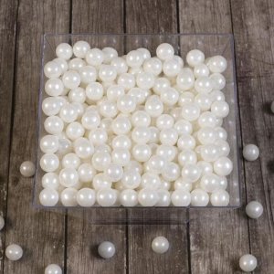 Кондитерская посыпка «Сахарные шарики» 7 мм, белые, перламутровые, 50 г