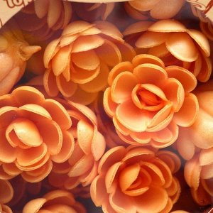Вафельные розы малые, сложные, абрикосовые, 70 шт