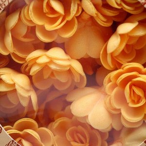 Вафельные розы малые, сложные, жёлтые, 70 шт.