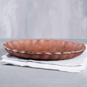 Блюдо "Ракушка", под мешковину, красная глина, 26 см
