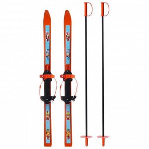 Лыжи детские «Вираж-спорт» 100/100, палки стеклопластиковые